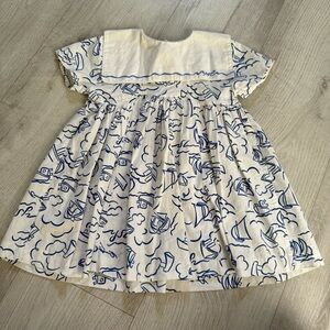 Yves Saint Laurent White and Blue Baby Dress